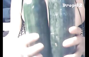 Espaola burst with giant cucumber masturbation with audio