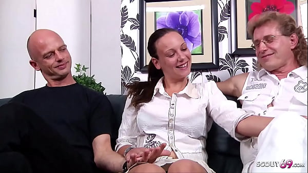 Mature German couple having their first cuckold MMF threesome sex