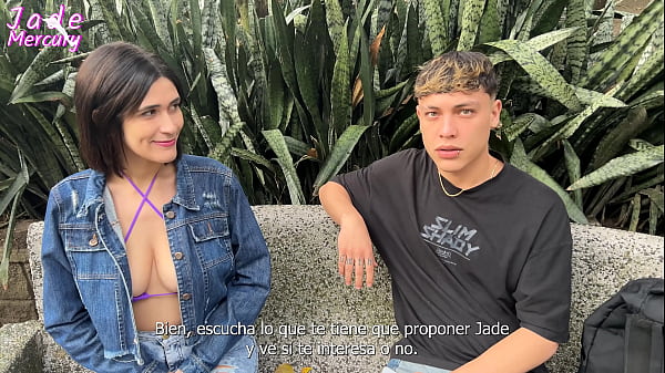 Recruiting a boy near the metro station in Medellin Colombia