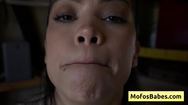 Hot busty petite brunette suck huge dick pov style and swallow it deep down her throat - Angelina Moon, Logan Xander