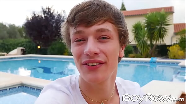 Pool day turns into twinks fucking doggy style from behind