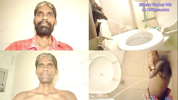 Rajesh Playboy 993 Due video di pisciate in bagno. Pioggia dorata Cazzo grosso Prepuzio non circonciso Palle pelose Pube Peli pubici