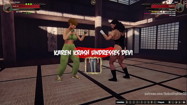 Karen Krash VS Devi (luchadora desnuda 3D)