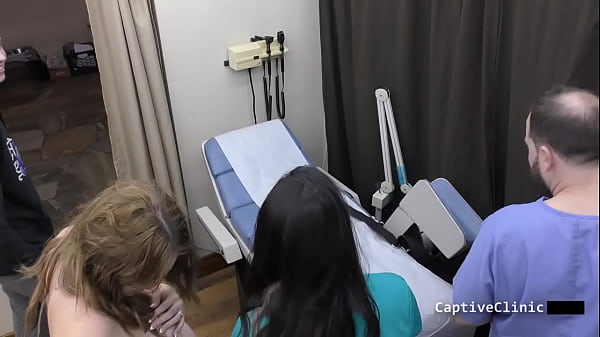 very pregnant nova maverick gets tongue extensively examined by nurse raven rogue while being restrained, Full Movie Only At BondageClinic - Reup